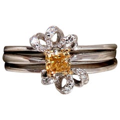.58 Carat Natural Fancy Yellow Diamond Ring 14 Karat
