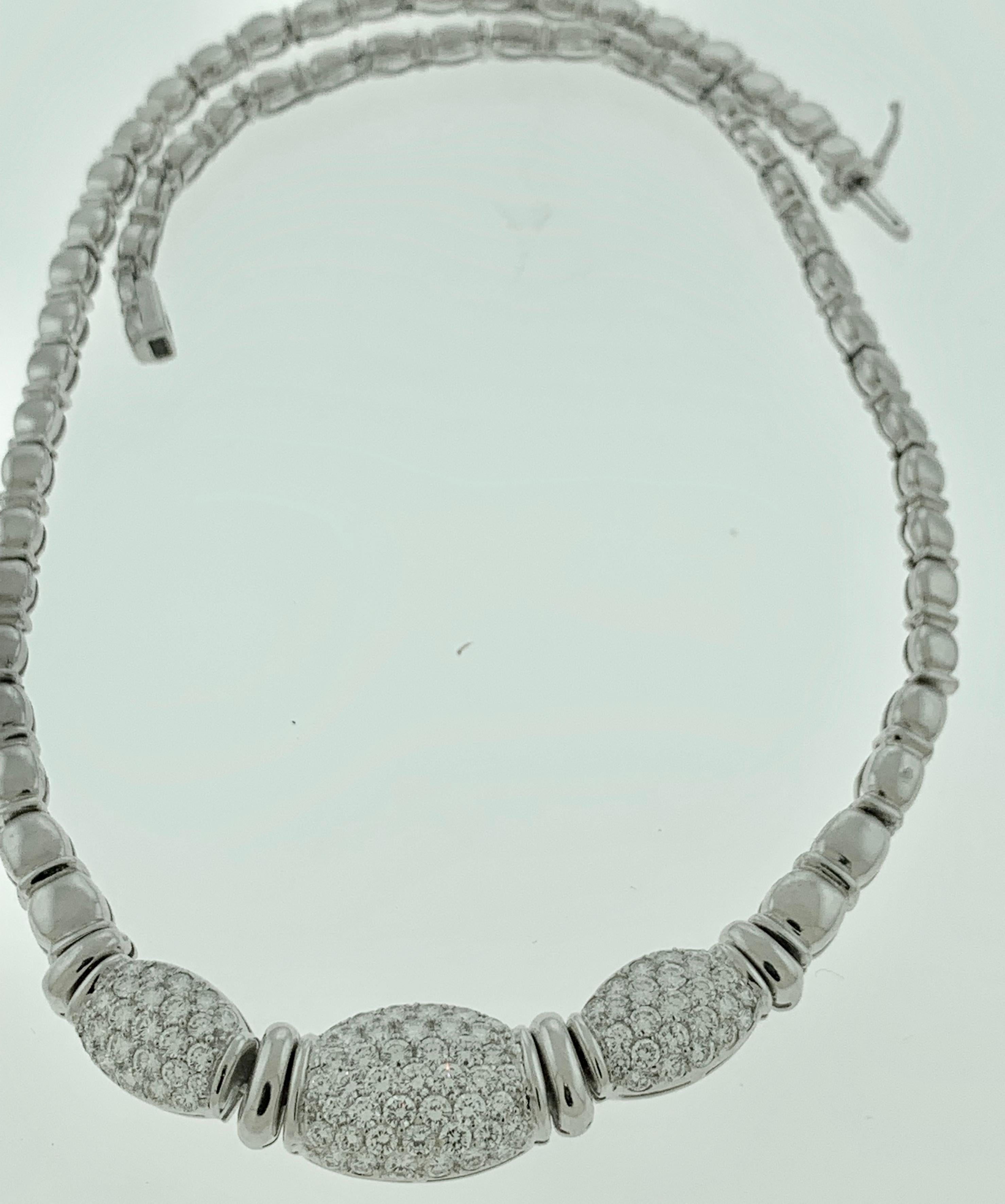 5.8 Carat VS/G Diamond Quality 18 Karat White Gold Necklace Bridal Estate Excellent état - En vente à New York, NY