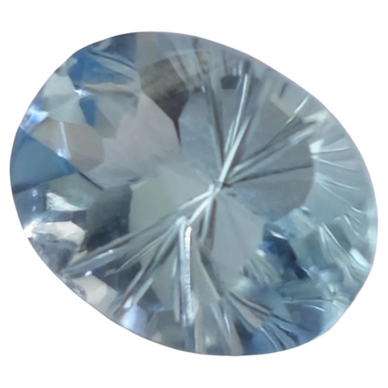 5.8 ct Natural Oval Sky Blue Topaz 14X10 Fantasy Cut