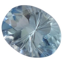 5.8 ct Natural Oval Sky Blue Topaz 14X10 Fantasy Cut
