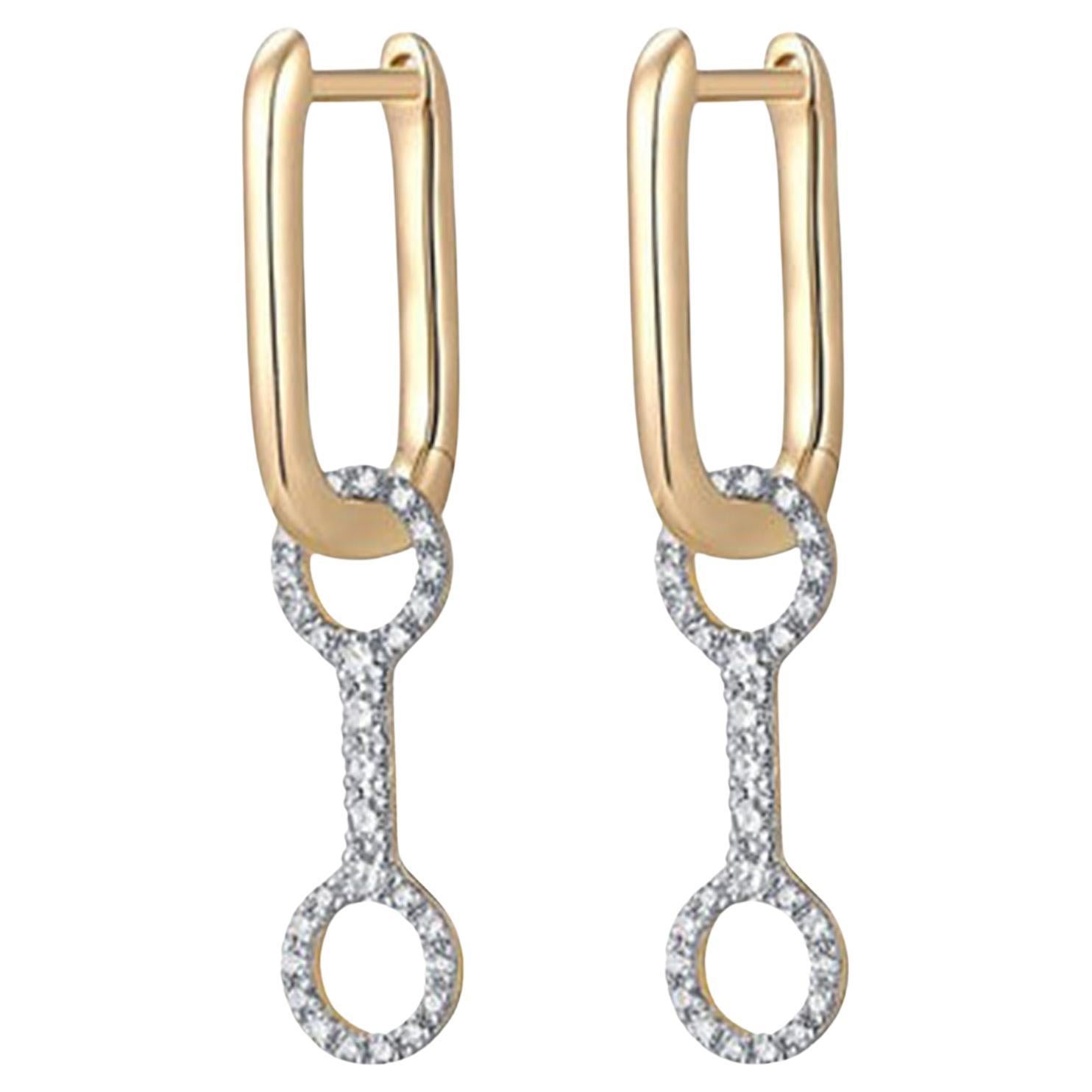 58 Diamond Trail 14K (or 18k upon request) Yellow Gold Drop Earrings