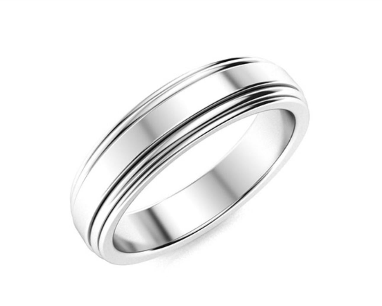 5.8 MM WIDE BEVELED EDGE Platinum Plain Wedding Band Ring 14.5 Grams, Estate For Sale 5