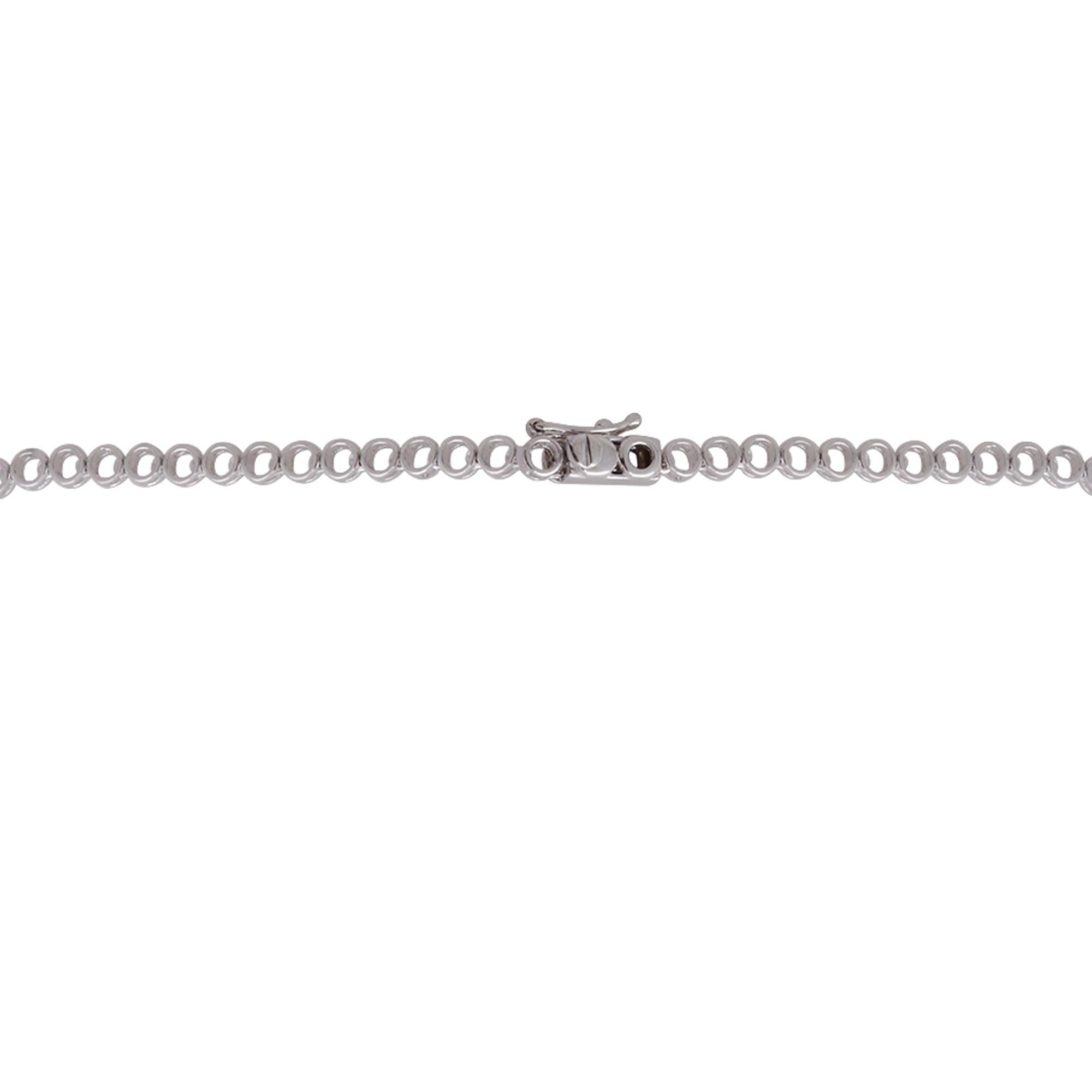 Modern 5.80 Carat Baguette Diamond Lariat Necklace Solid 18k White Gold Fine Jewelry For Sale