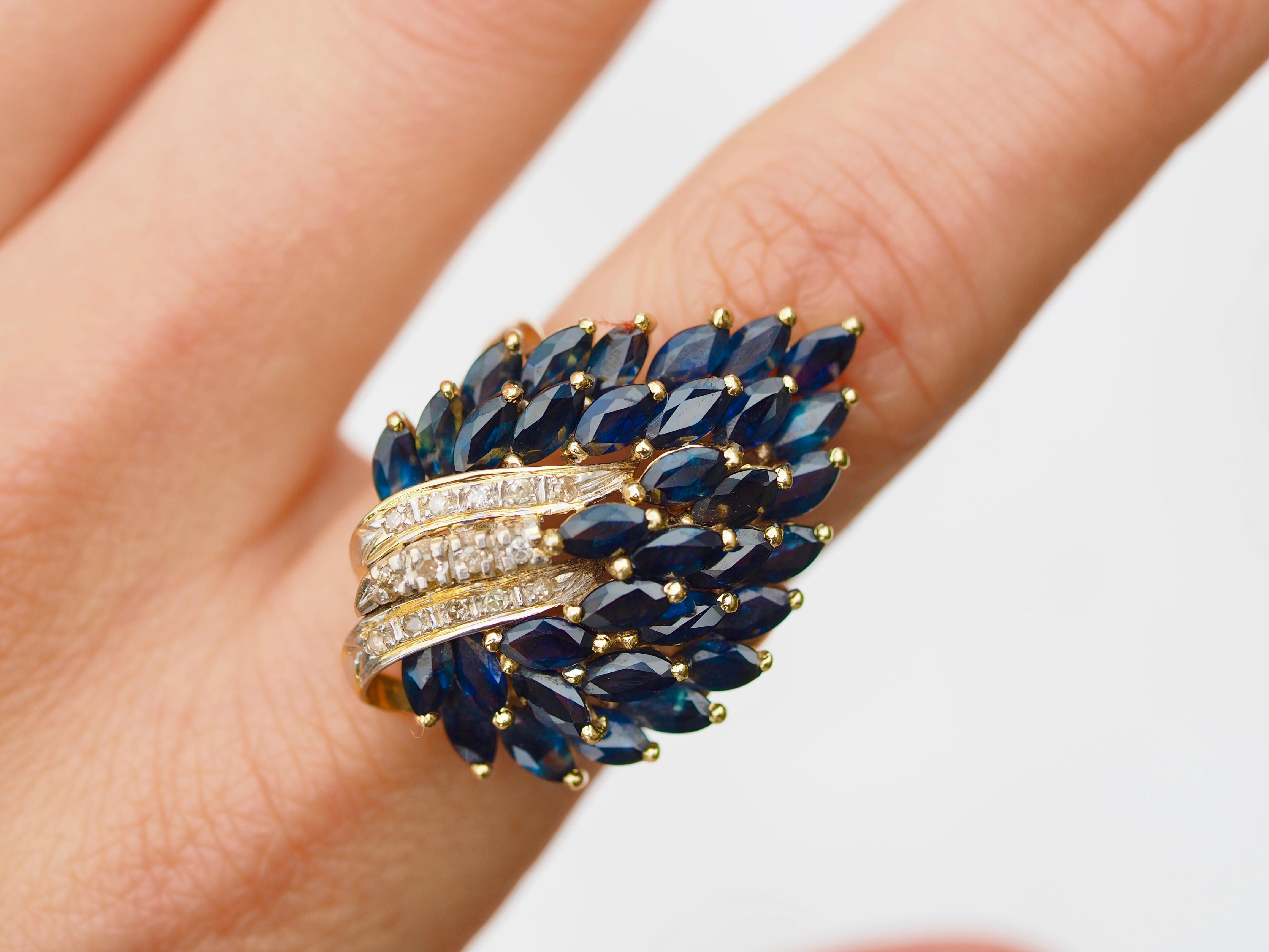 peacock sapphire ring