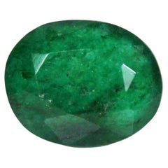 5.80 Carat Natural Dark Green Zambian Oval Cut Emerald