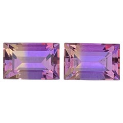 5.80 Carat Natural Loose Ametrine Pair Baguette Shape Gemstone For Earrings