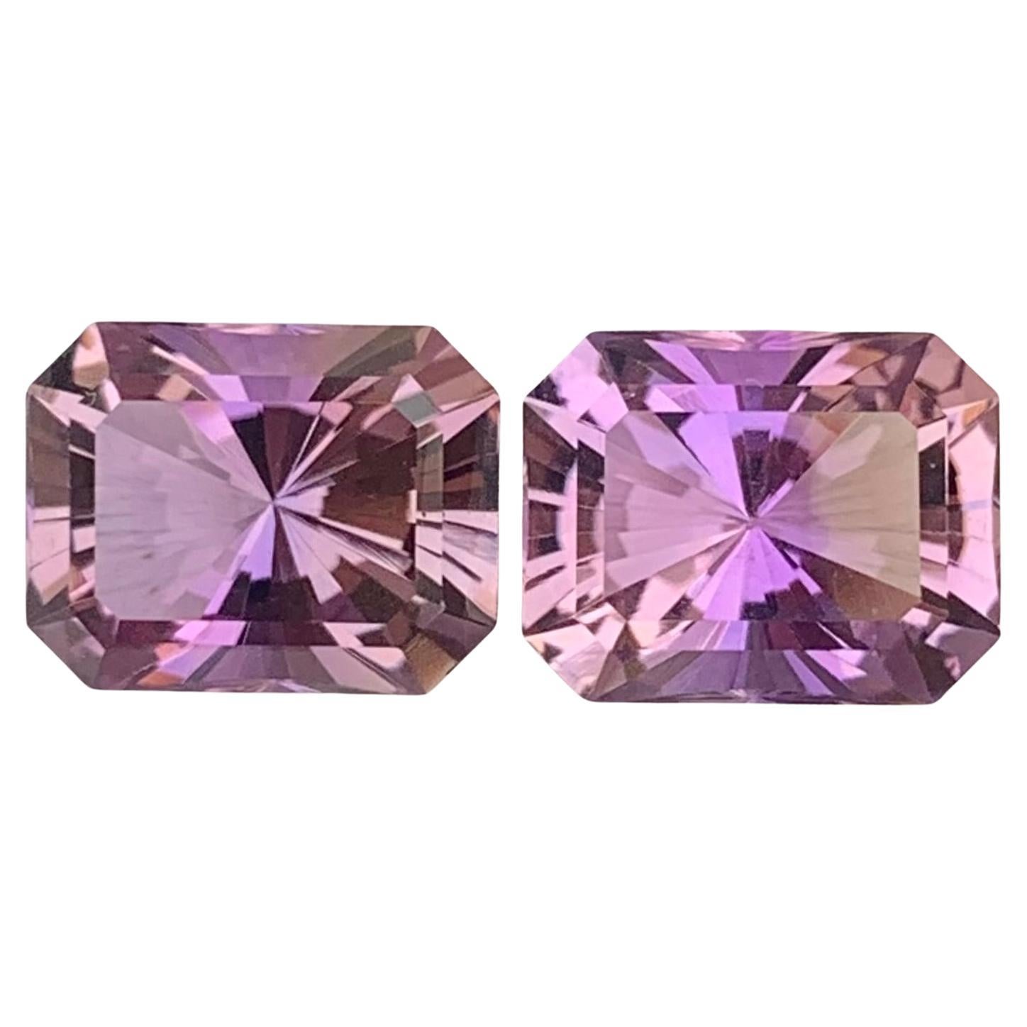 5.80 Carat Natural Loose Ametrine Pair Emerald Shape Gemstone For Sale