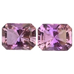 5.80 Carat Natural Loose Ametrine Pair Emerald Shape Gemstone