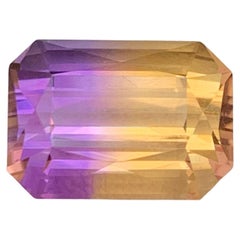 5.80 Carat Natural Loose Bi Color Ametrine Stone Emerald Cut Brazilian Gemstone