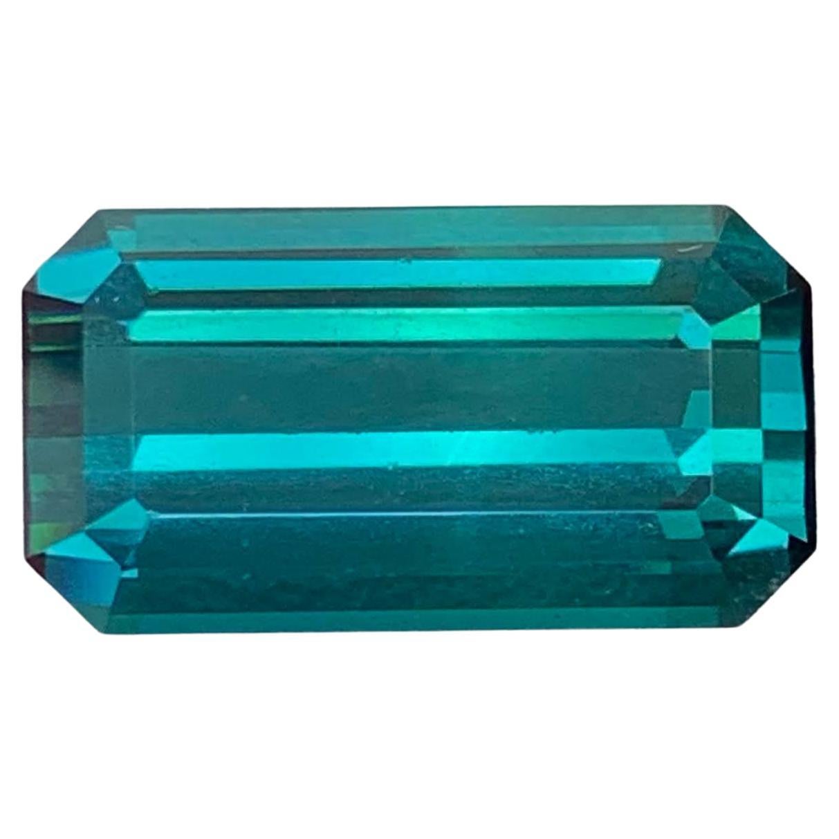 5.80 Carat Natural Loose Blue Color Tourmaline Emerald Cut Afghan Gemstone (pierre précieuse afghane)