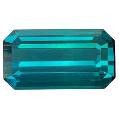 5.80 Carat Natural Loose Blue Color Tourmaline Emerald Cut Afghan Gemstone (pierre précieuse afghane)