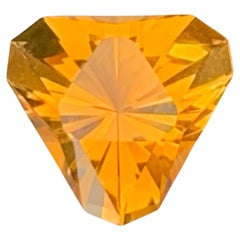 5,80 Karat Natürlicher Loser Goldener Citrin Stein Trillion Cut Brasilianischer Edelstein
