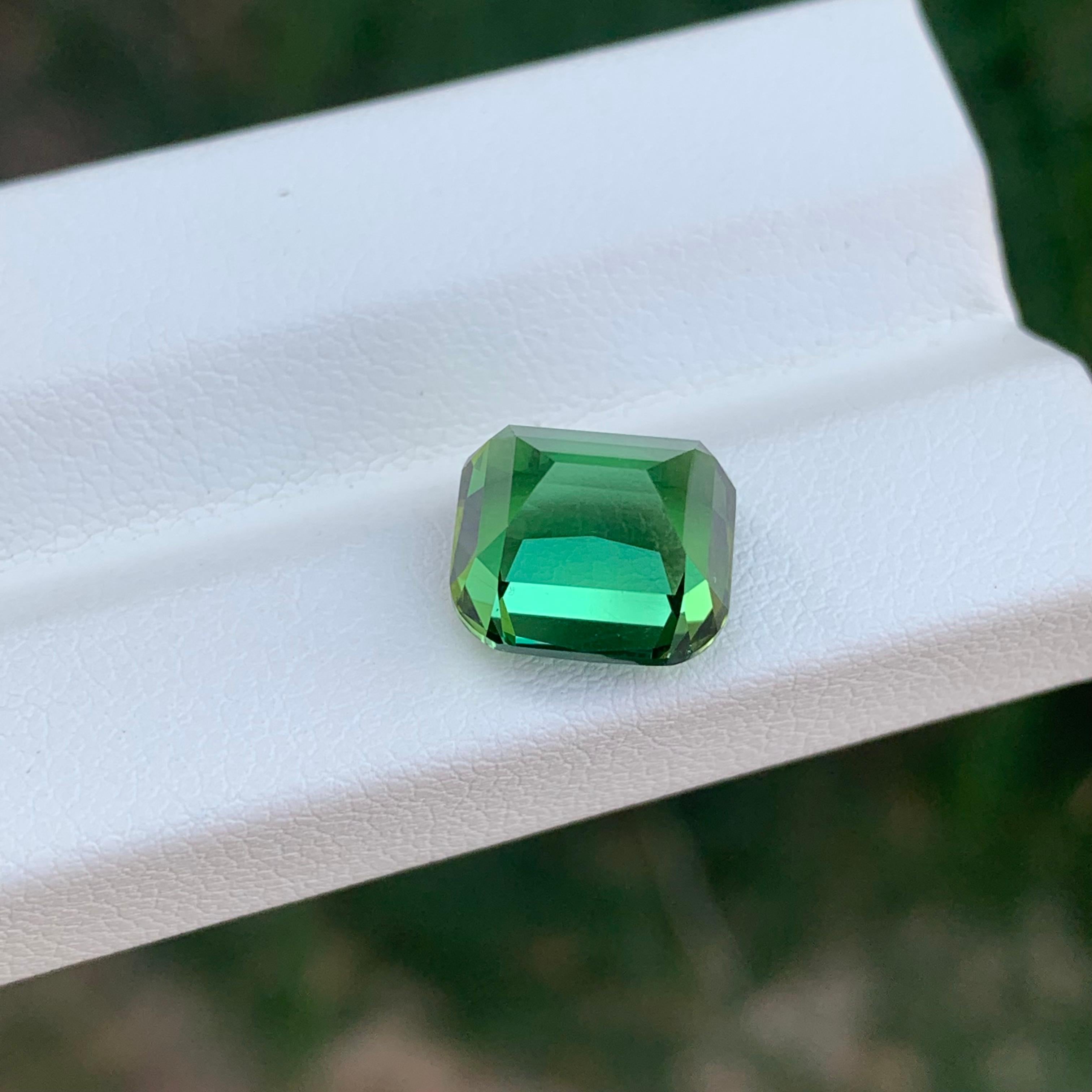 Arts and Crafts 5.80 Carat Natural Loose Green Tourmaline Cushion Shape Gemstone (Tourmaline verte en forme de coussin) en vente