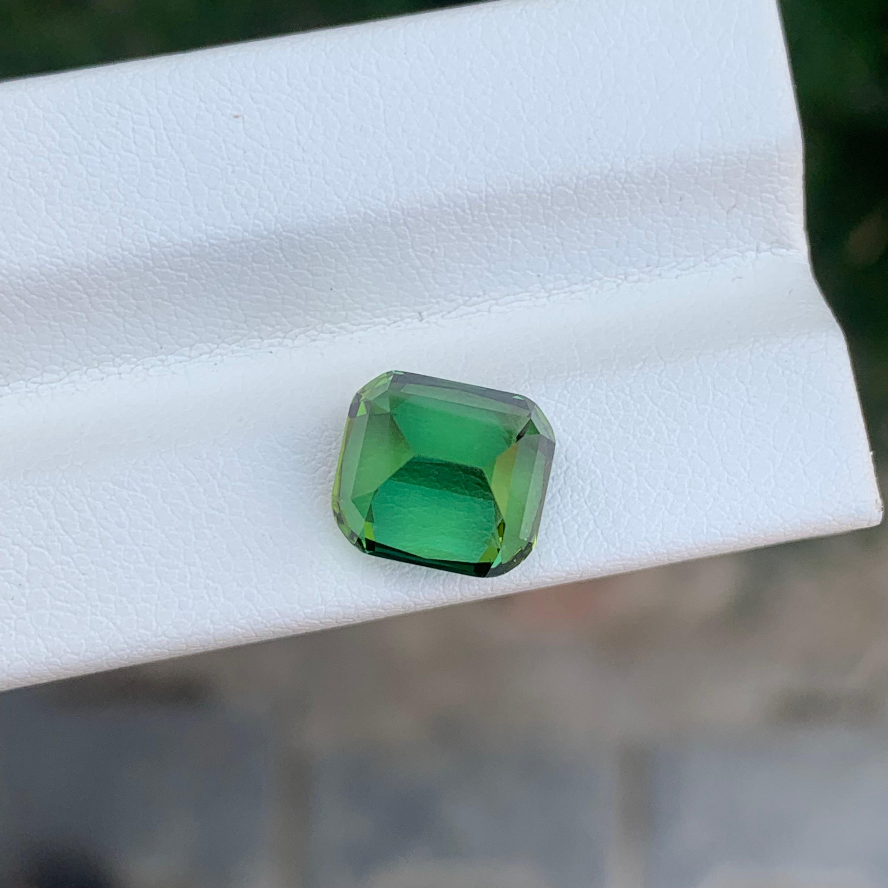 Taille coussin 5.80 Carat Natural Loose Green Tourmaline Cushion Shape Gemstone (Tourmaline verte en forme de coussin) en vente