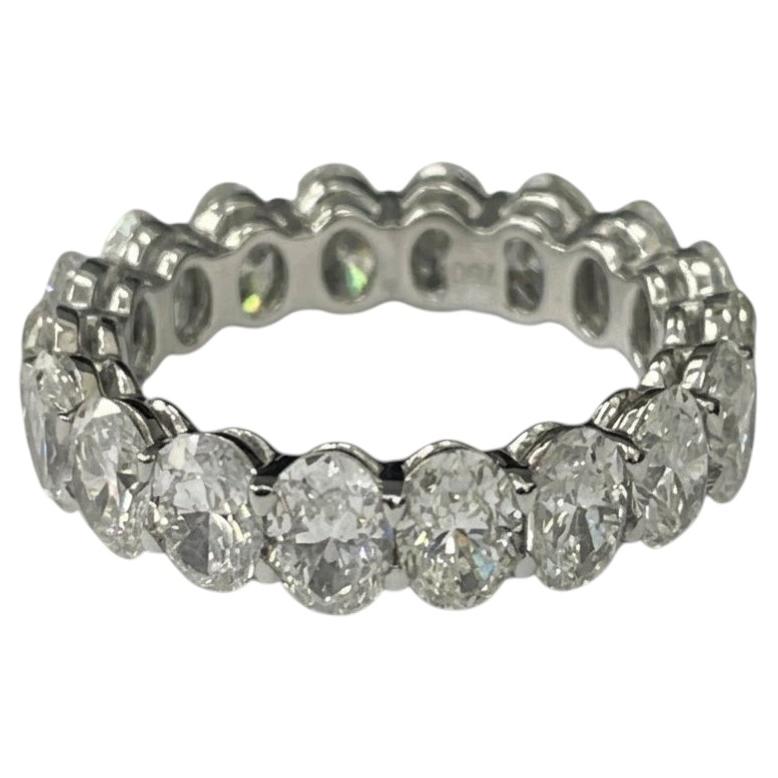 5.80 Carat Oval Diamond Eternity Band in 18k White Gold