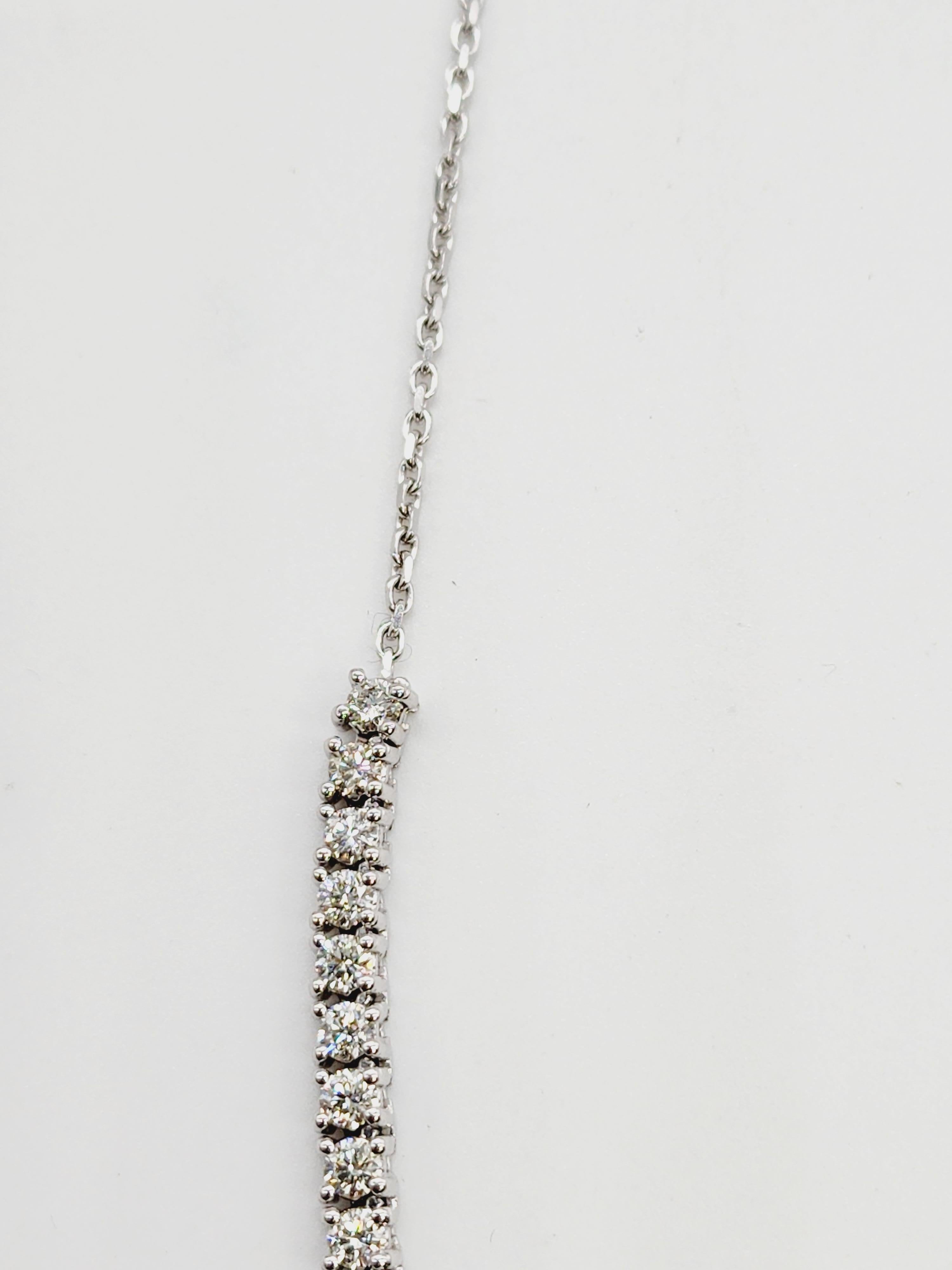 Women's 5.80 Carats Mini Diamond Tennis Necklace Chain 14 Karat White Gold 18'' For Sale