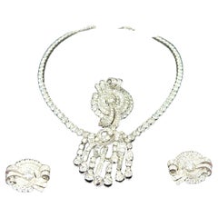 58.05 Carat Round Brilliant G VS1 Diamond 18K White Gold Gems Stone Necklace