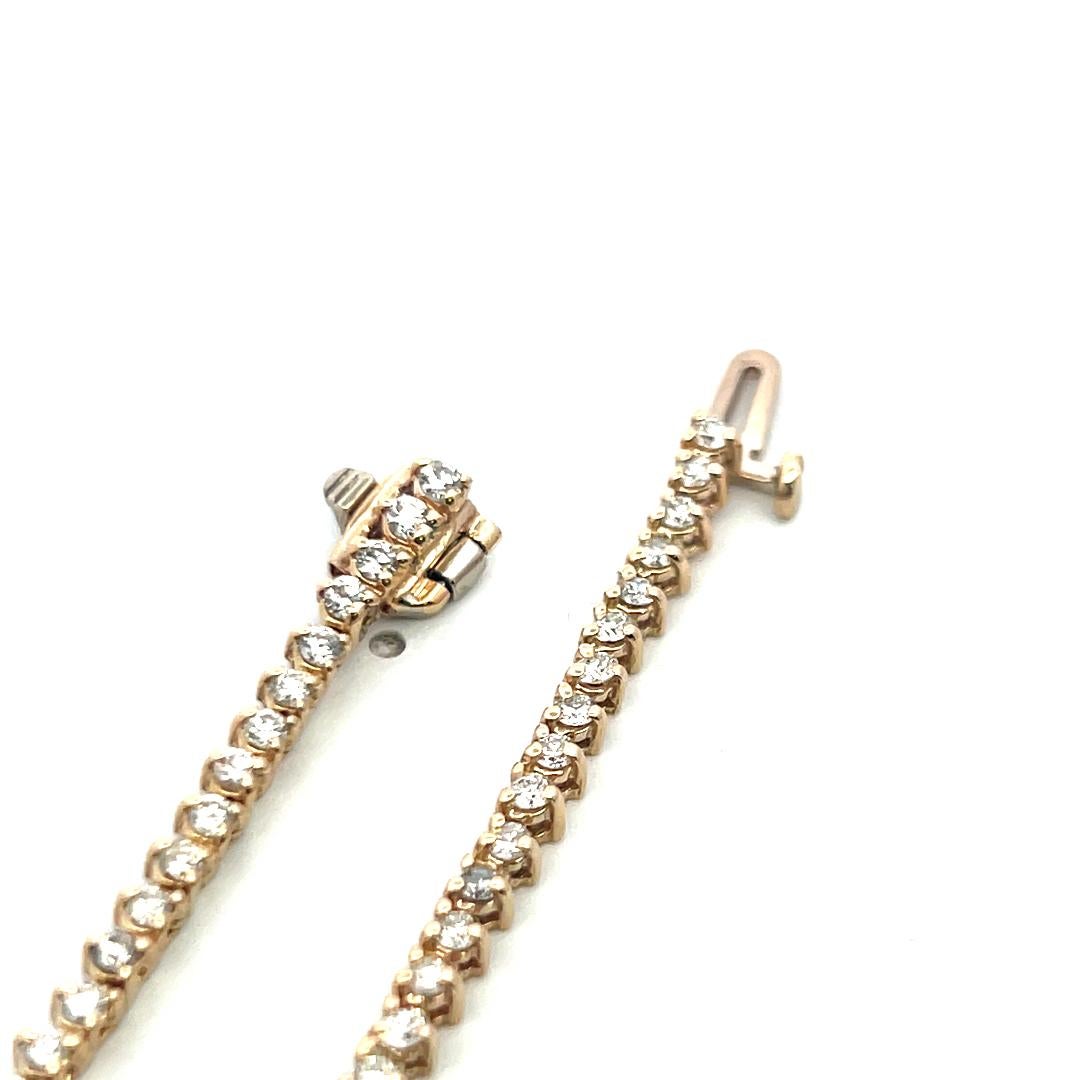 Collier Riviera en or jaune 14 carats, diamant rond brillant de 5,80 ct (F VS) en vente 4