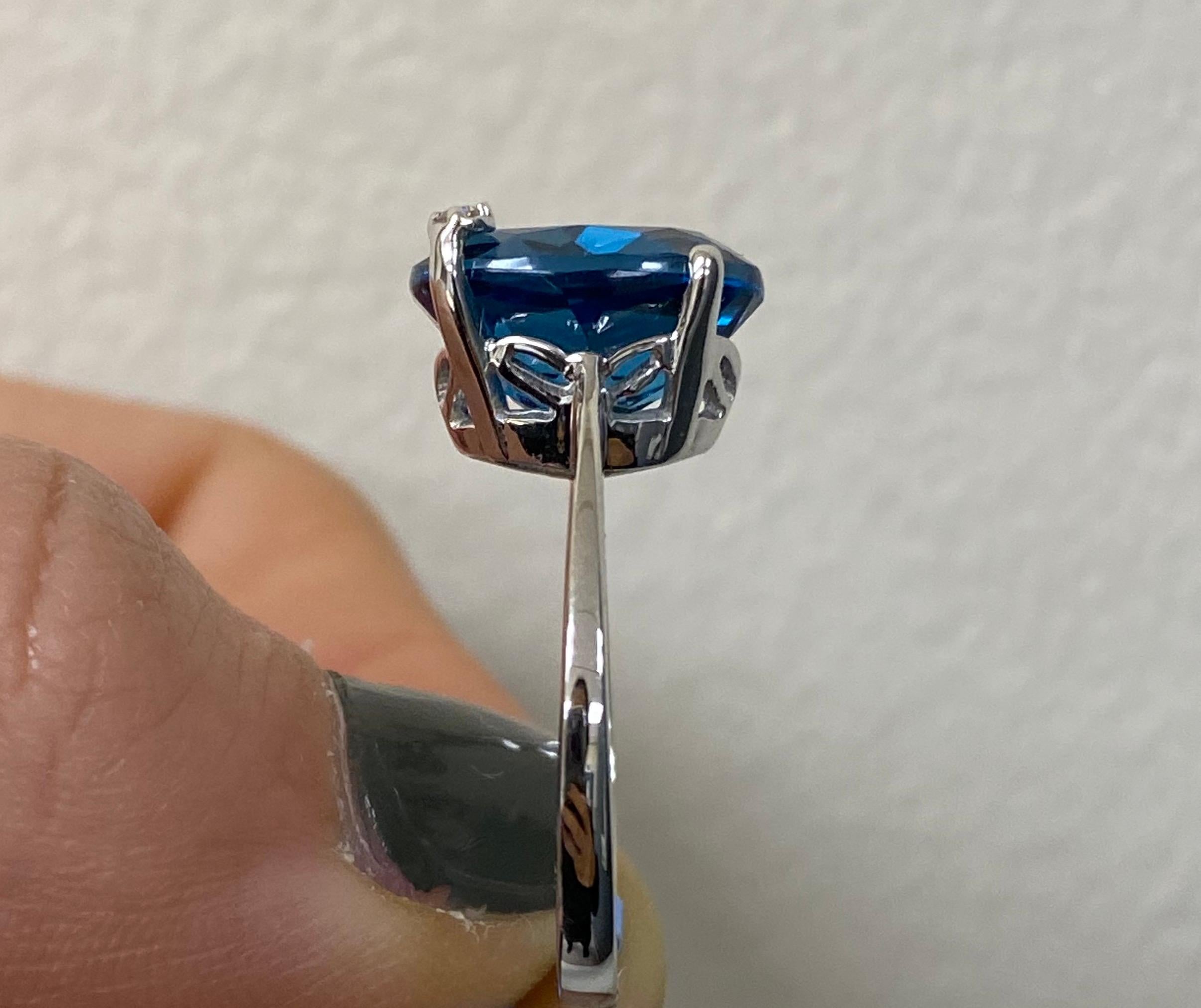 Women's 5.81 Carat Blue Topaz and Diamond Ring