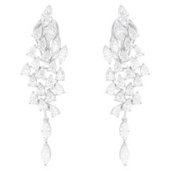 5.81 Carat SI/H Marquise Pear Brilliant Cut Diamond Earrings 18 Karat White Gold
