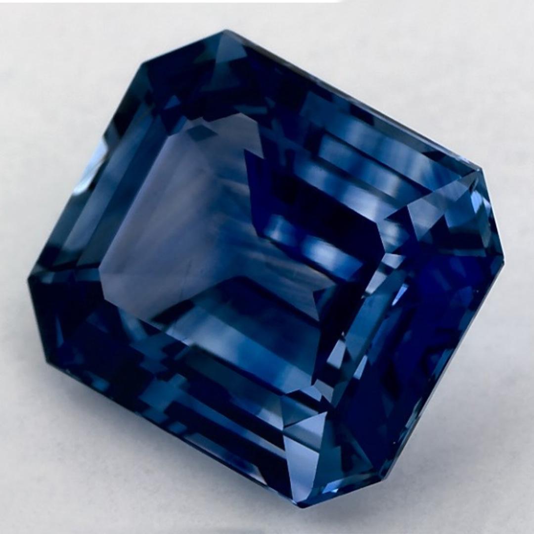 Taille octogone Pierre précieuse taille octogonale saphir bleu 5.81 carat en vente