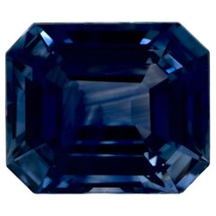 Pierre précieuse taille octogonale saphir bleu 5.81 carat