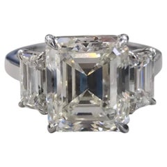 5.82 Carat Emerald Diamond Ring VVS 18K Gold Precision-Cut Radiance