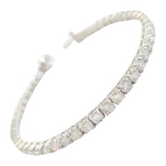 5.82 Carat Natural Diamond Tennis Bracelet 14K White Gold