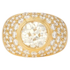 5.82 Carat Round Brilliant Statement Brilliant White 18K White Gold Diamond Ring