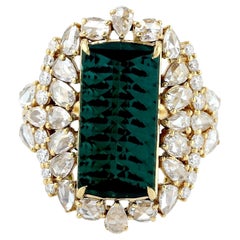 5.82 Carat Tourmaline Diamond 18 Karat Gold Ring