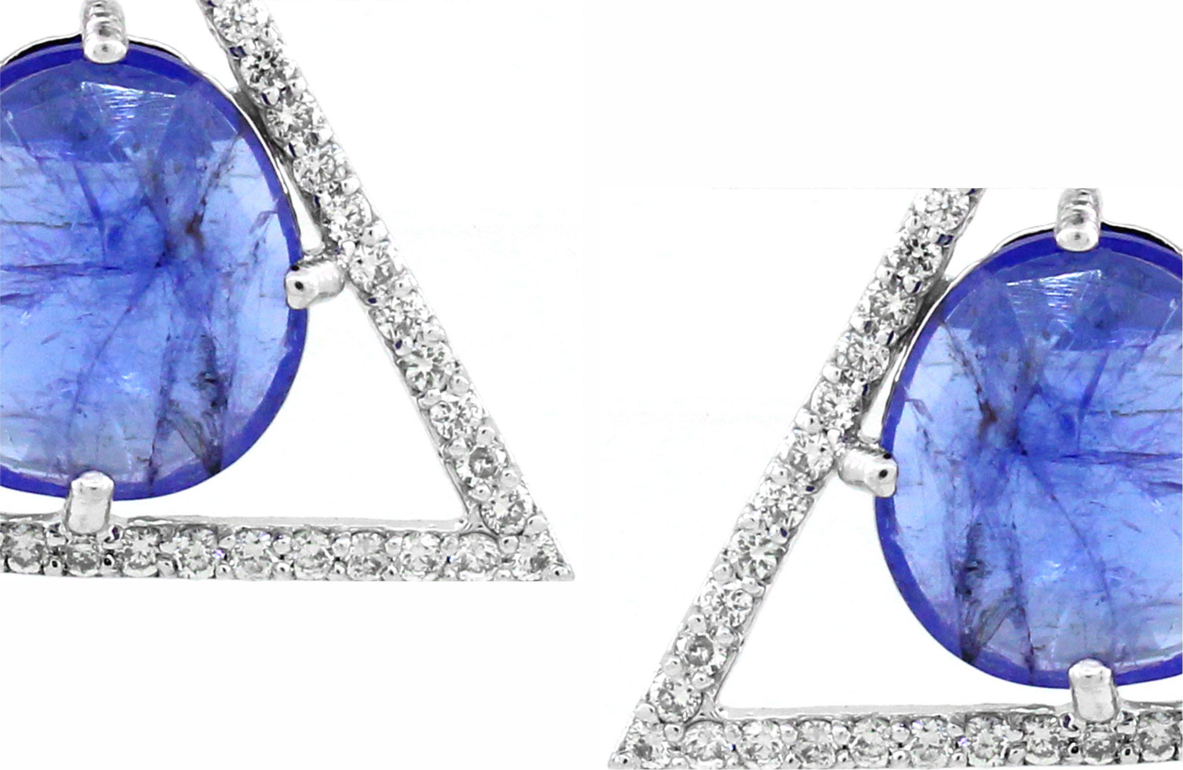 Rough Cut 5.82 carats of Tanzanite Stud Earrings For Sale