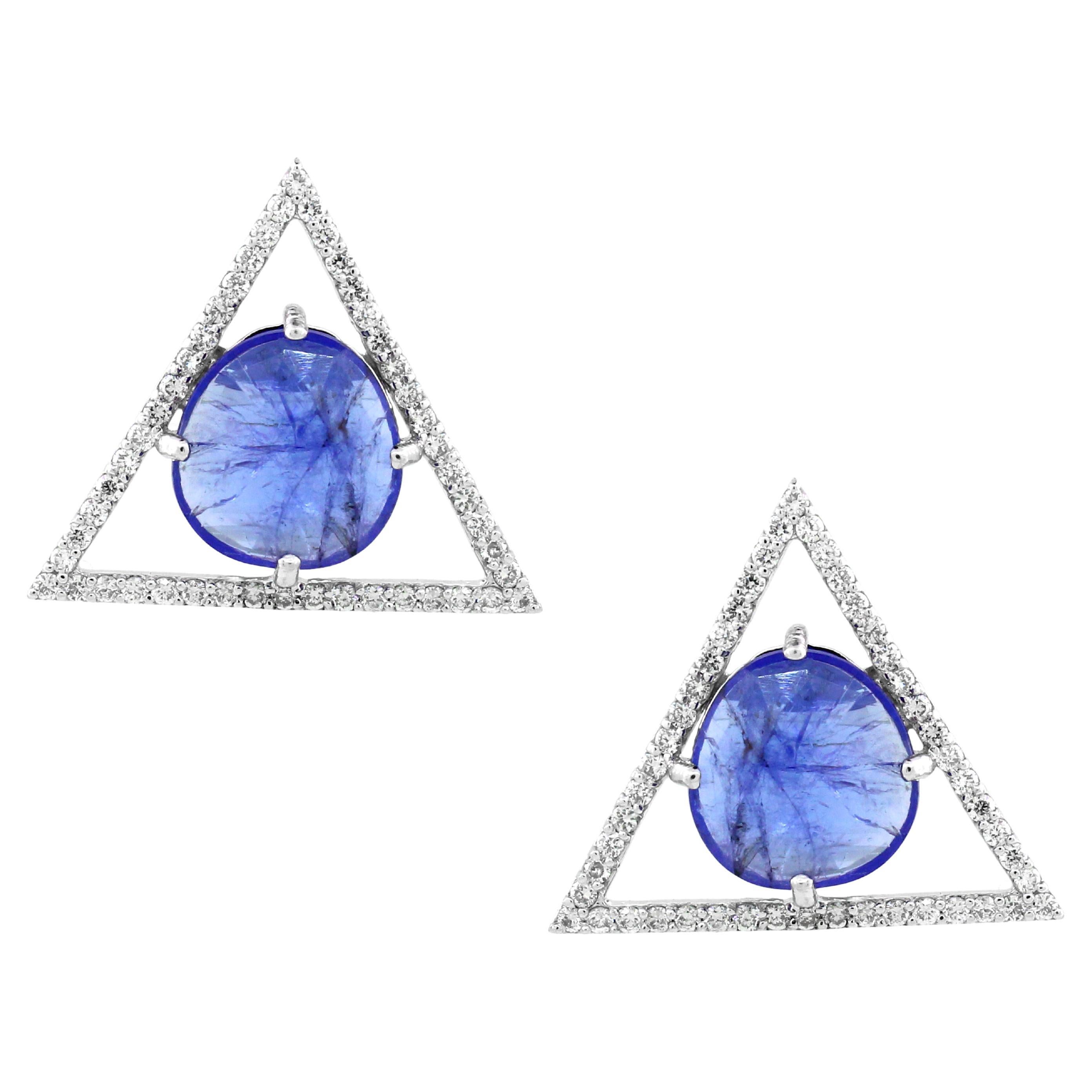 Boucles d'oreilles en tanzanite de 5.82 carats