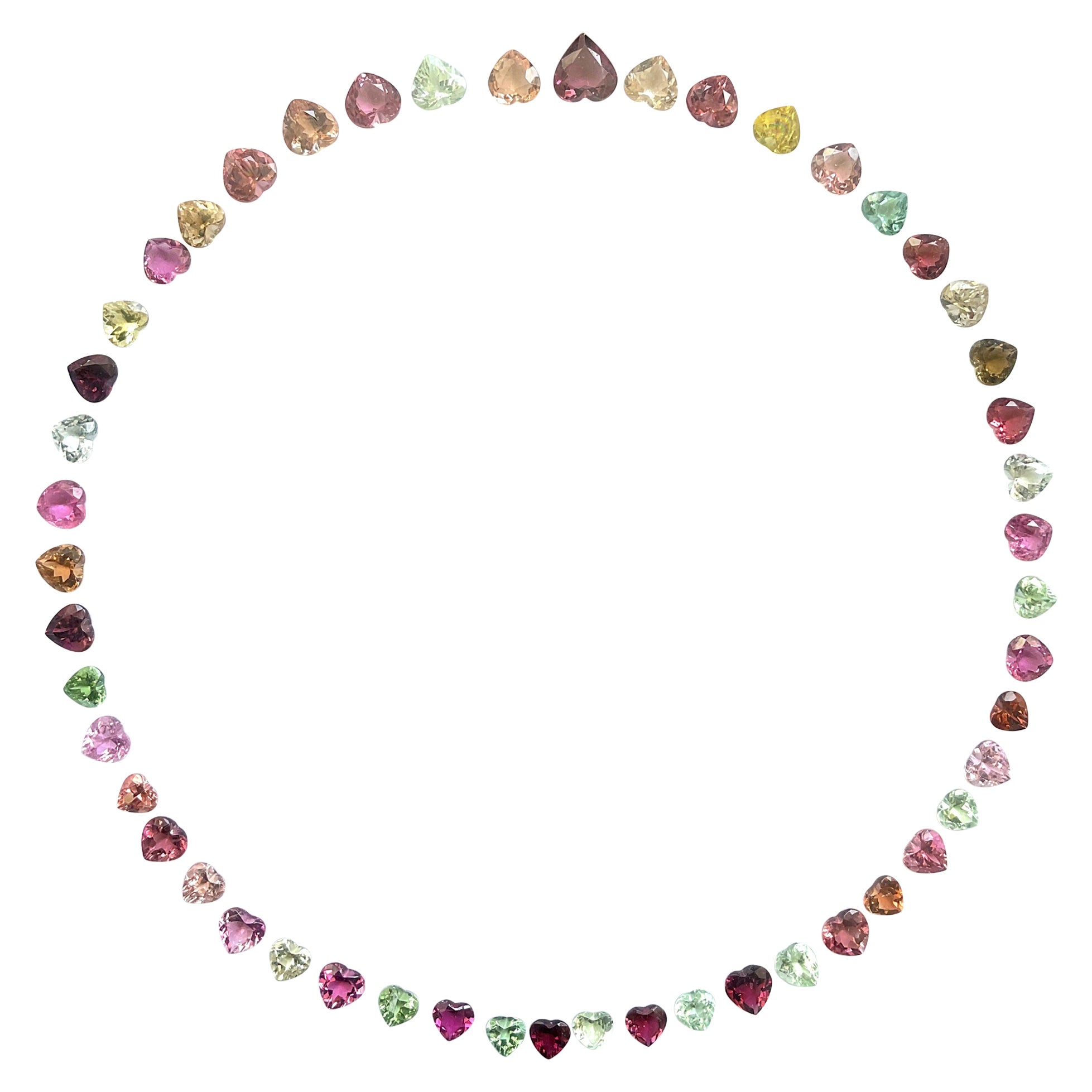 58.20 Carats Heart Tourmaline Layout Suite Faceted cutstones Natural Gemstone For Sale