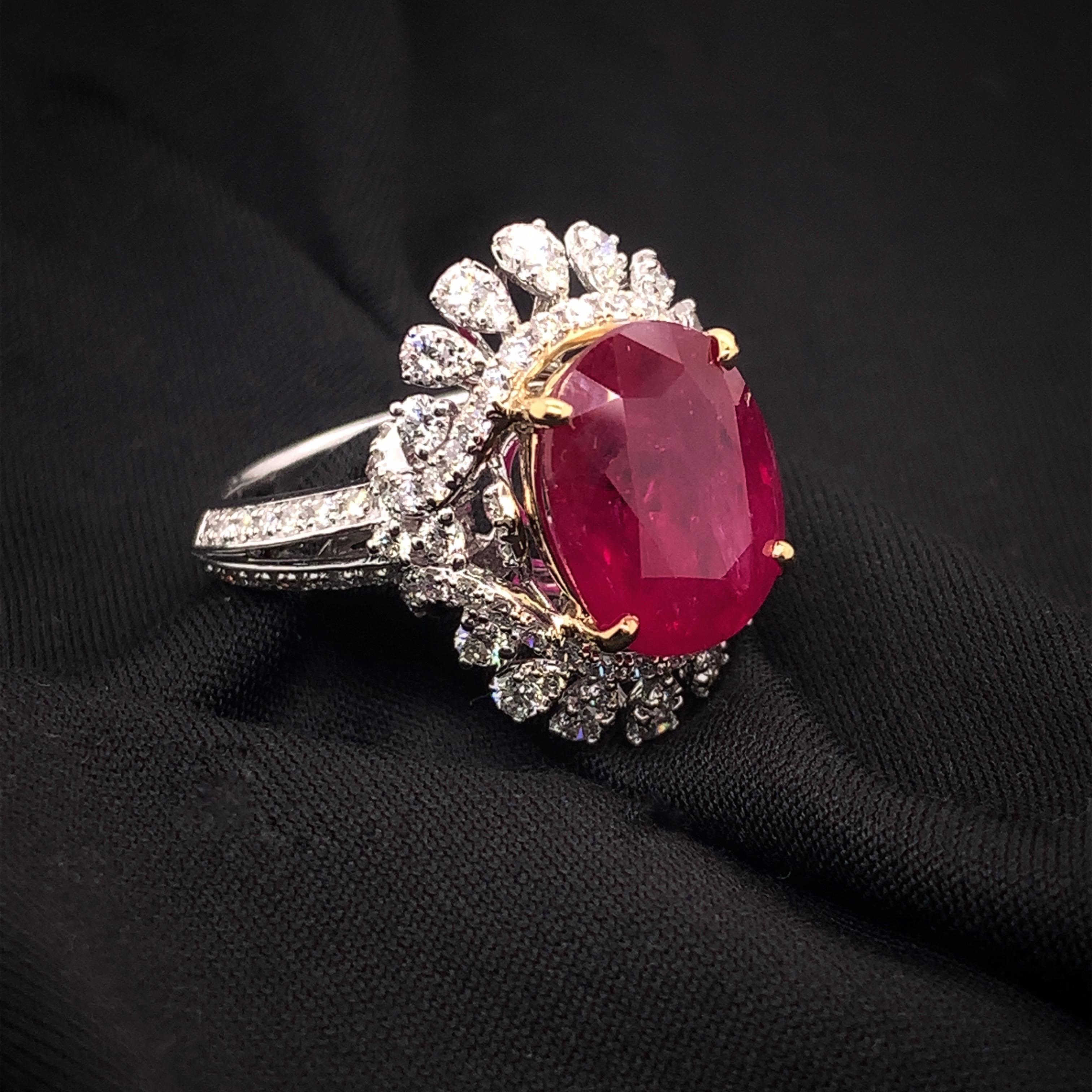 5.83 Carat Mozambique Ruby Cocktail Ring 1