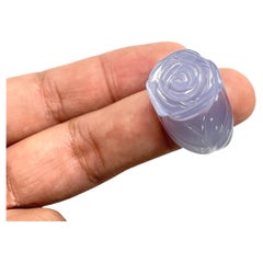 58.30 carats Chalcedony Flower Carved Top Quality Ring Natural Gemstone