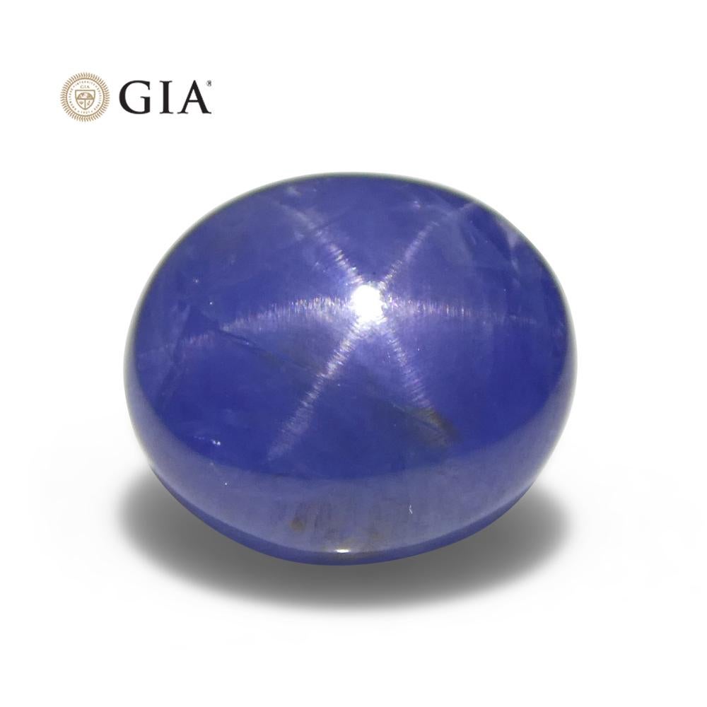 5.84ct Oval Blue Star Sapphire GIA Certified Burma (Myanmar) For Sale 3