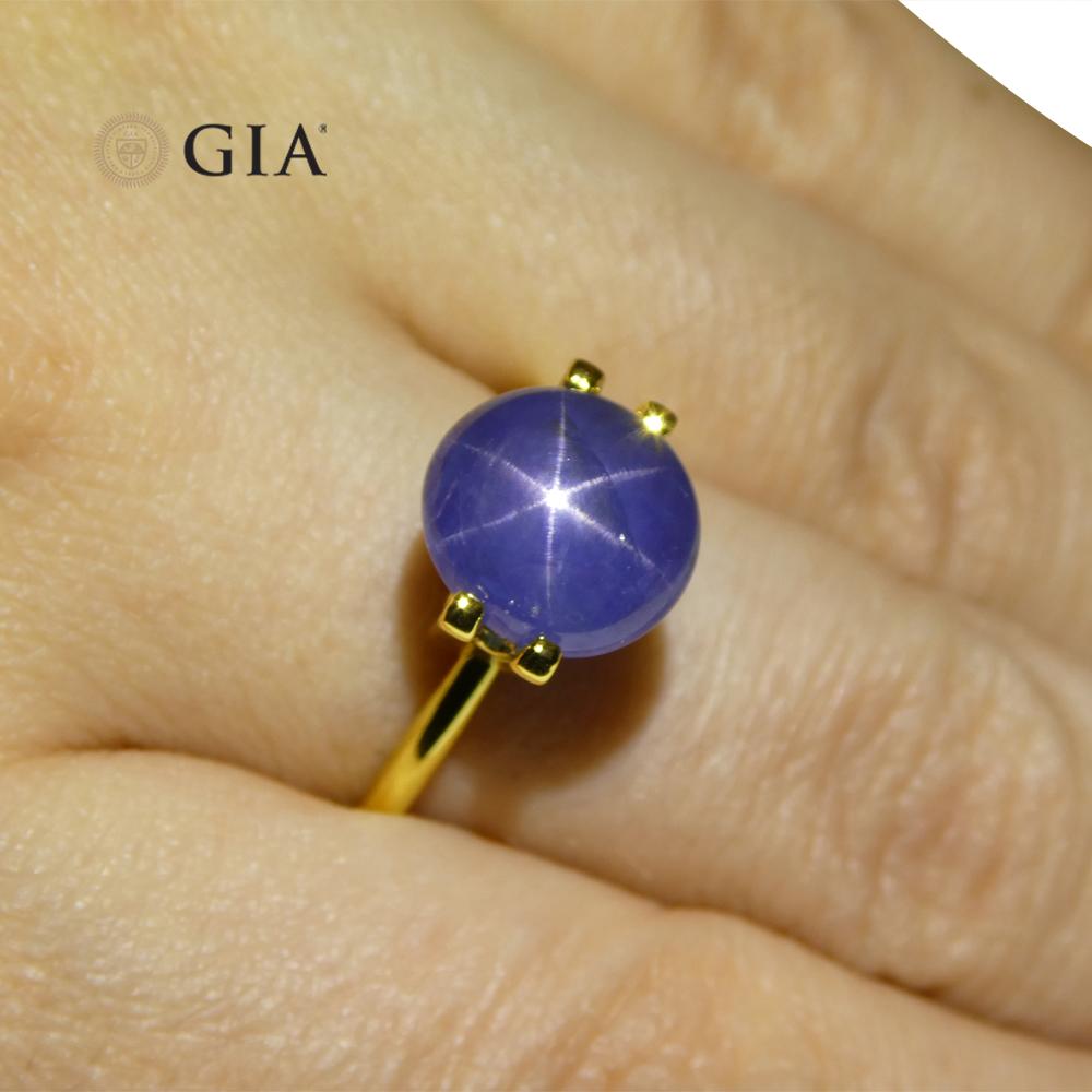5.84ct Oval Blue Star Sapphire GIA Certified Burma (Myanmar) For Sale 7