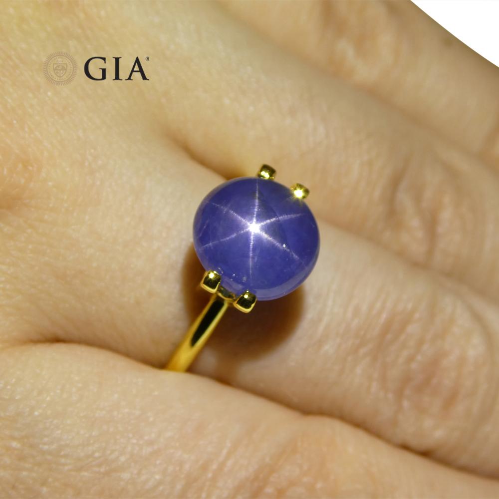 Oval Cut 5.84 Carat Oval Blue Star Sapphire GIA Certified Burma, 'Myanmar' For Sale