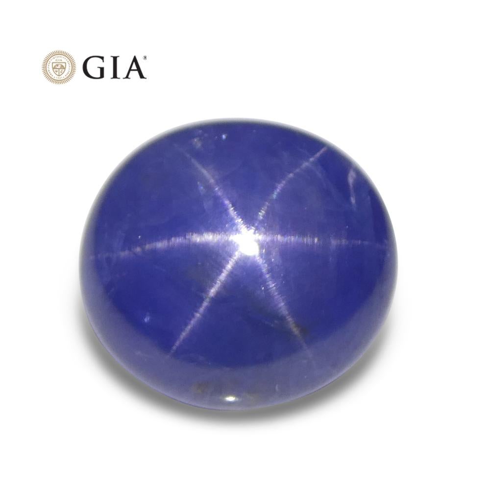 Oval Cut 5.84ct Oval Blue Star Sapphire GIA Certified Burma (Myanmar) For Sale