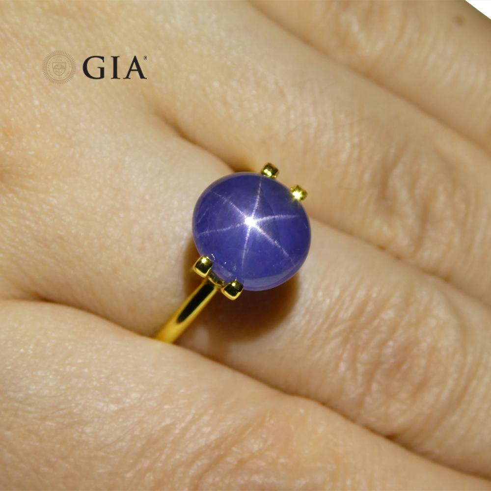 5.84 Carat Oval Blue Star Sapphire GIA Certified Burma, 'Myanmar' For Sale 1