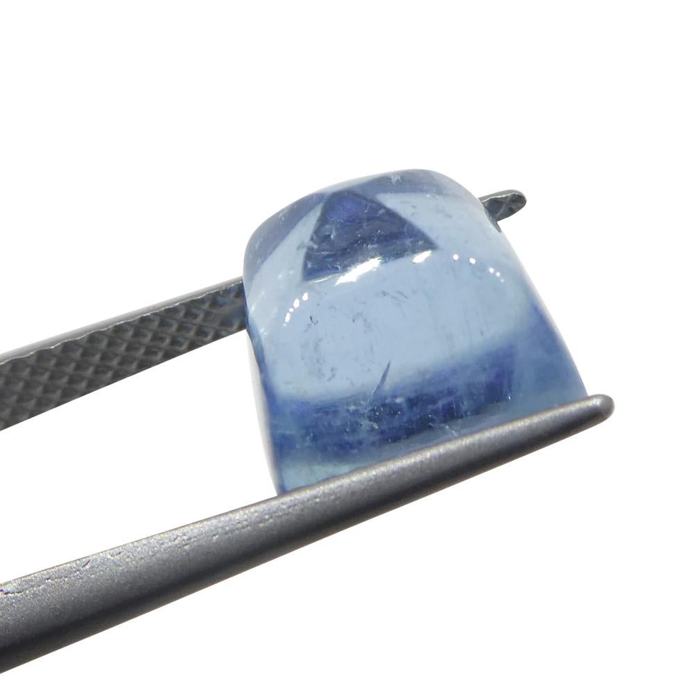 5.84ct Square Sugarloaf Cabochon Blue Aquamarine from Brazil For Sale 8
