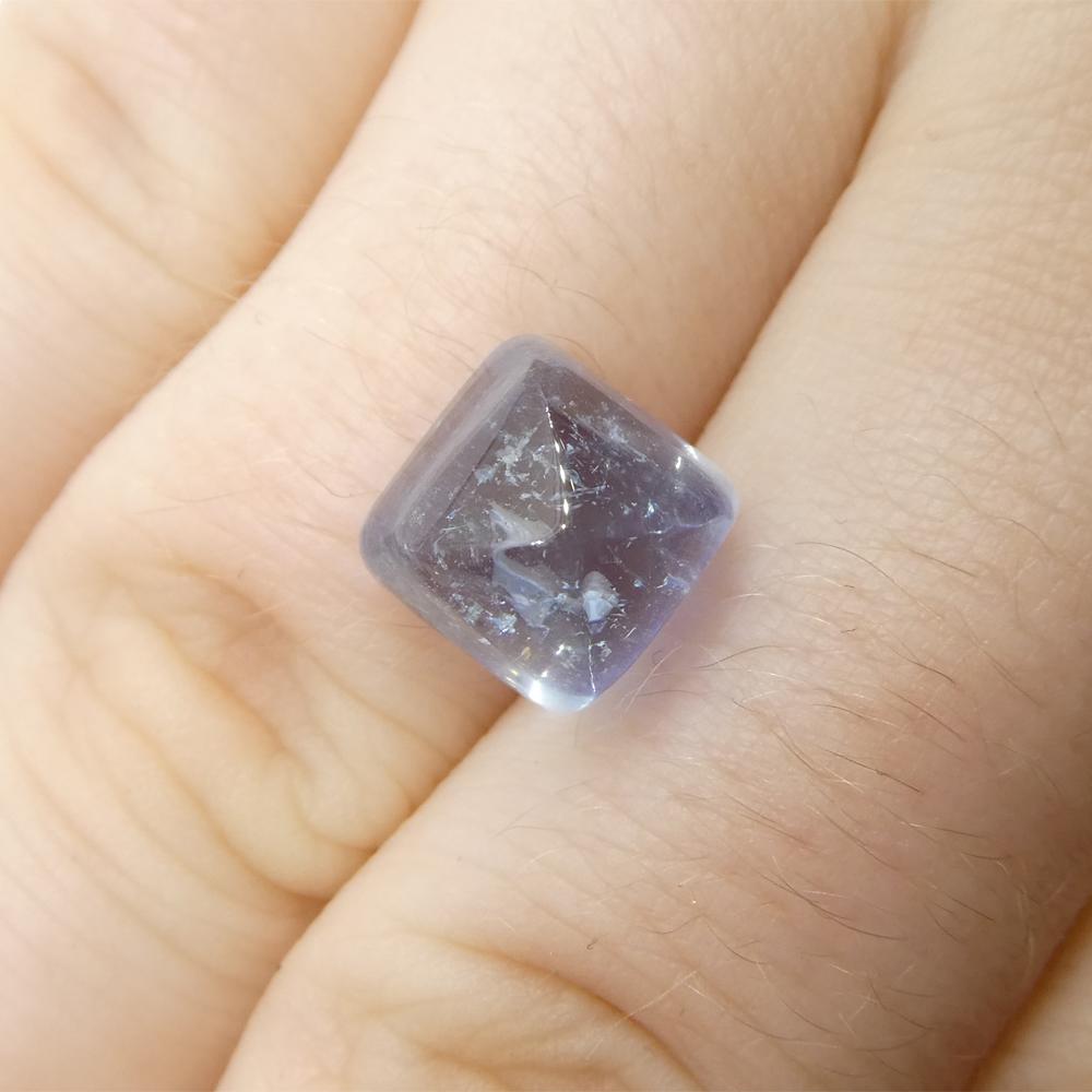5.84ct Square Sugarloaf Cabochon Blue Aquamarine from Brazil For Sale 9