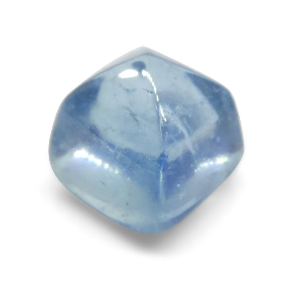 5.84ct Square Sugarloaf Cabochon Blue Aquamarine from Brazil For Sale 3