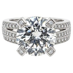 5.85 Carat GIA L I1 Round Diamond Platinum Ring S