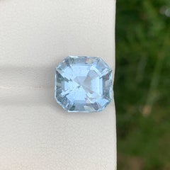 5.85 Carat Natural Deep Blue Aquamarine Stone Asscher Cut Pakistan Gemstone