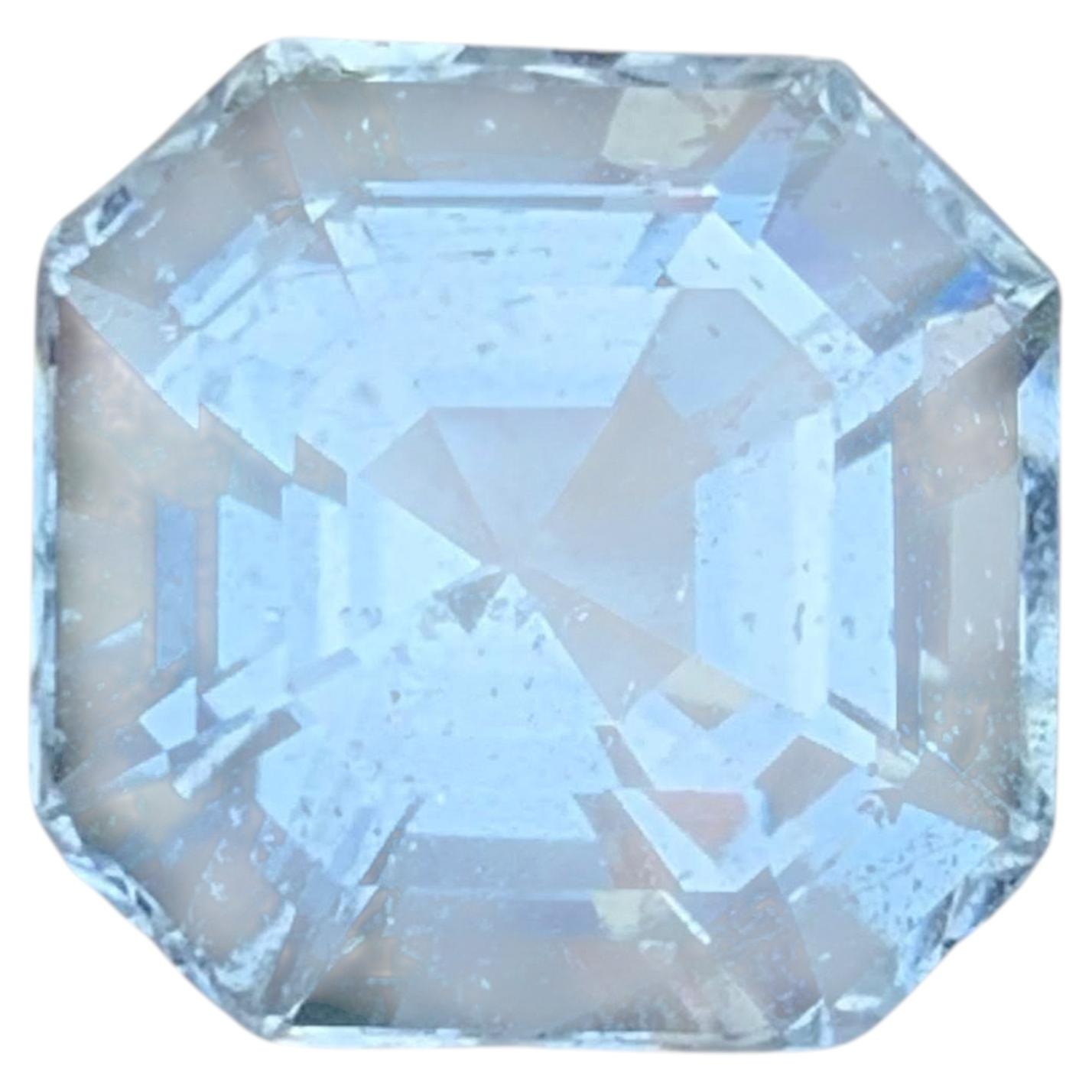 5.85 Carat Natural Deep Blue Aquamarine Stone Asscher Cut Pakistan Gemstone For Sale