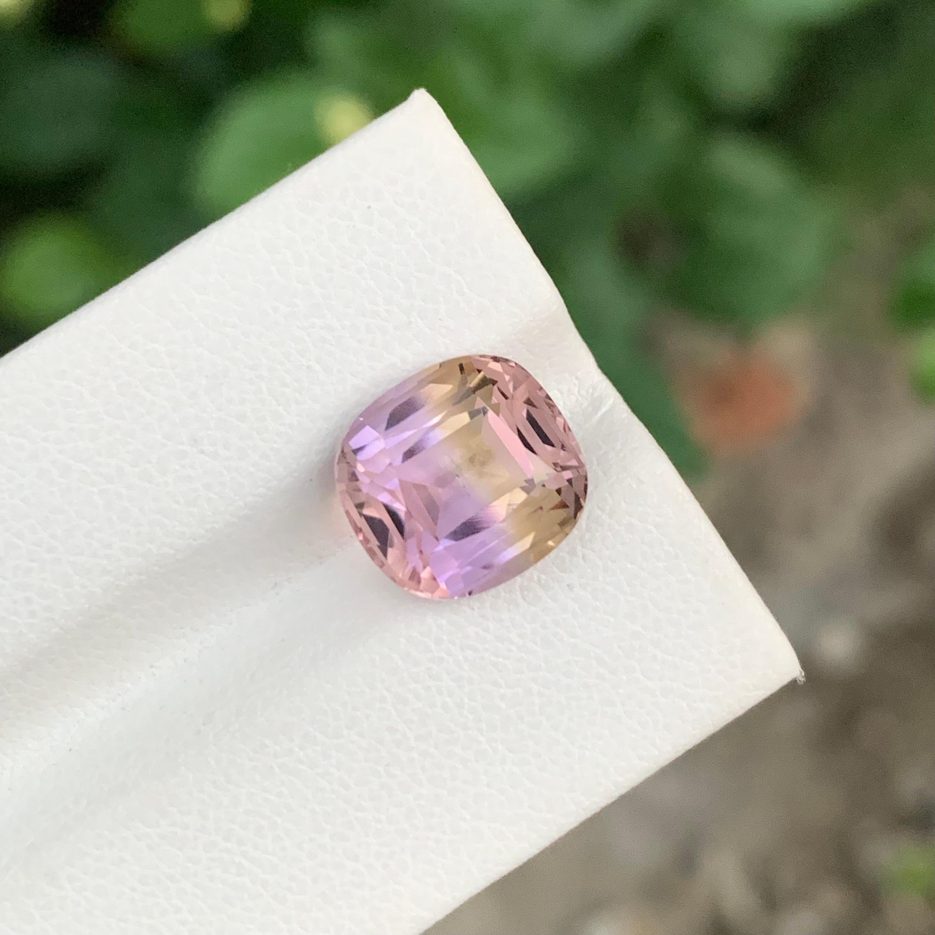 Taglio cuscino 5,85 Carati Nature Ametrine sciolti a forma di cuscino per gioielli in vendita