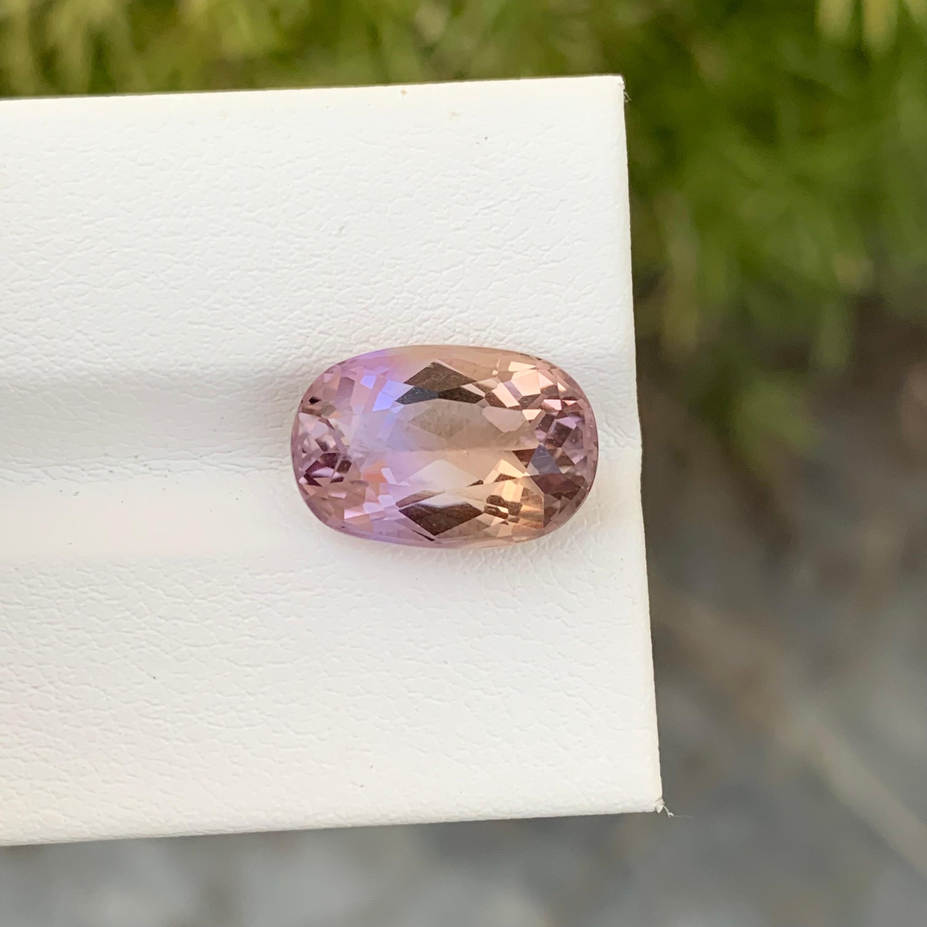 Faceted Ametrine
Weight: 5.85 Carats
Dimension; 13.9 x 9.2 x 7.2 Mm
Origin: Brazil
Color: Purple & Yellow
Shape: Oval 
Treatment: Non
Certficate: On Demand
.
Ametrine is a unique and captivating gemstone that displays a harmonious blend of two