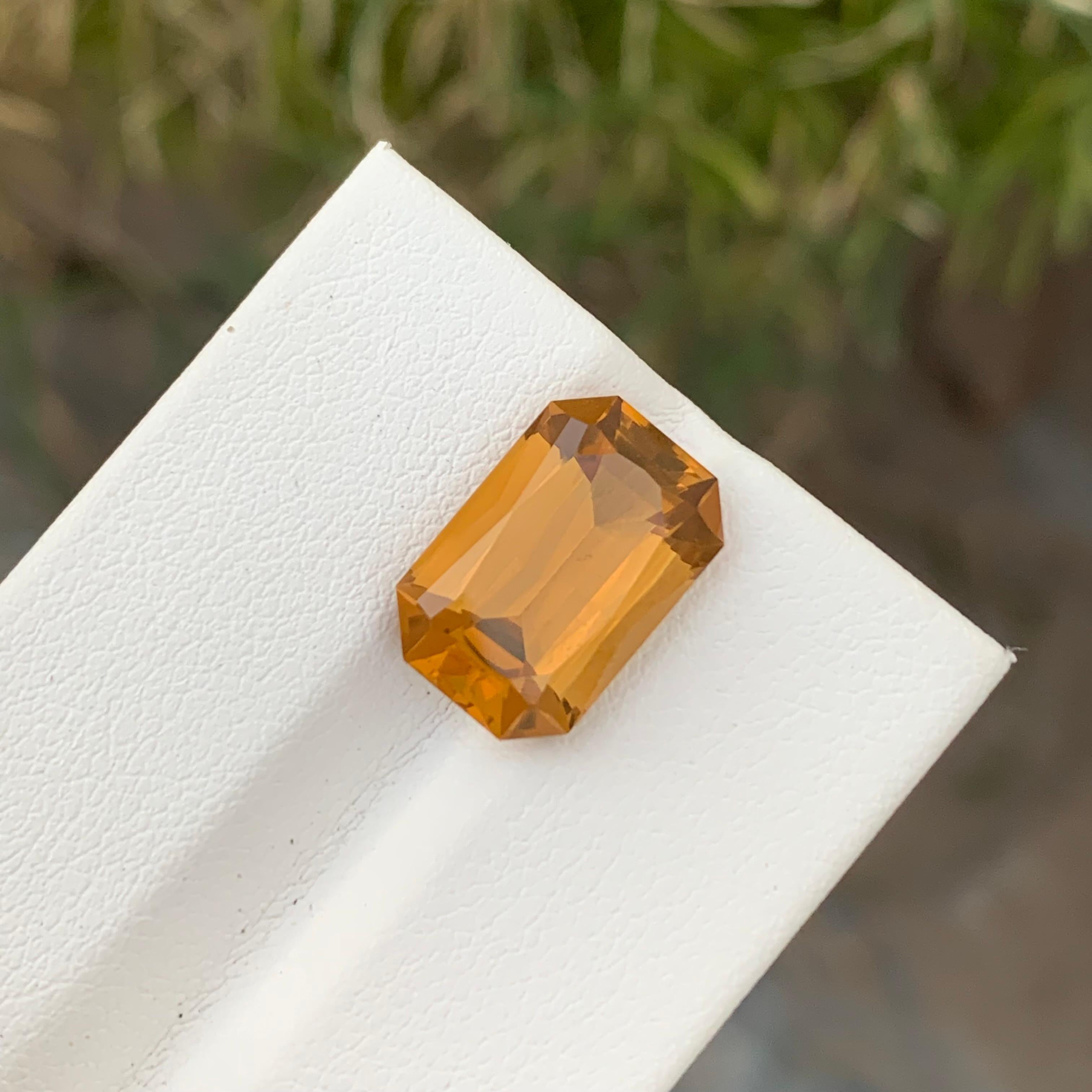 5.85 Carat Natural Loose Citrine Emerald Shape Gem For Jewellery Neuf - En vente à Peshawar, PK