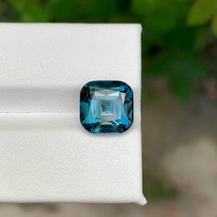 5.85 Carat Natural Loose London Blue Color Topaz Cushion Cut African Gemstone
